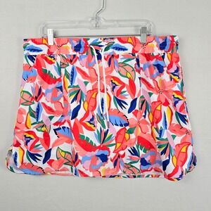 St. John's Bay Floral Print Drawstring ‎ Women Skort XL Multicolor